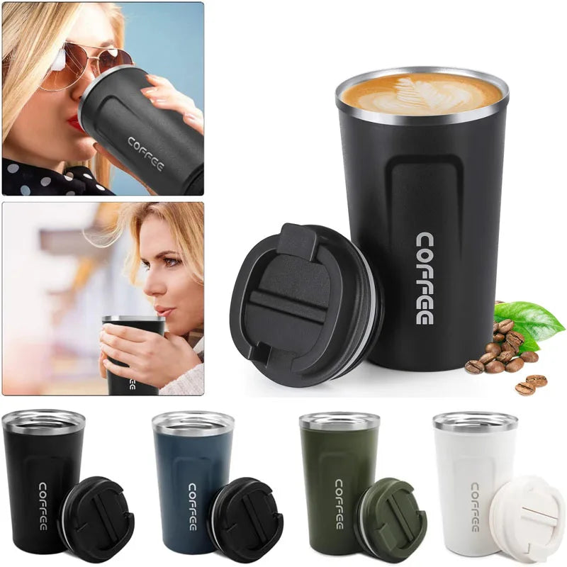 510ml Stainless Steel Coffee Mug – Double-Walled Insulated, Intelligent Digital Display, Leak-Proof Cup for Keeping Hot or Cold
