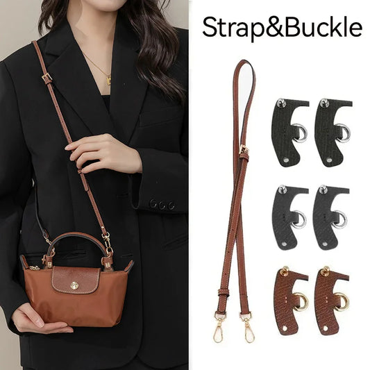 1 Set Genuine Leather Bag Strap for Longchamp Mini - Punch-Free Shoulder Strap for Crossbody Transformation, Bag Accessories