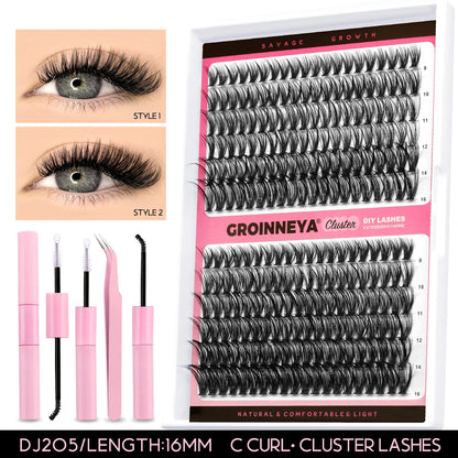 Lash Clusters Extension Kit – Fake Eyelashes Set with Lash Bond, Seal, and Applicator Tool for Makeup