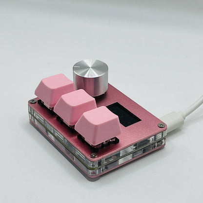 O3C SayoDevice OSU O3C Rapid Trigger Hall Switches – Magnetic Pink Keyboard Switches with Knob, Screen Copy & Paste Shortcut