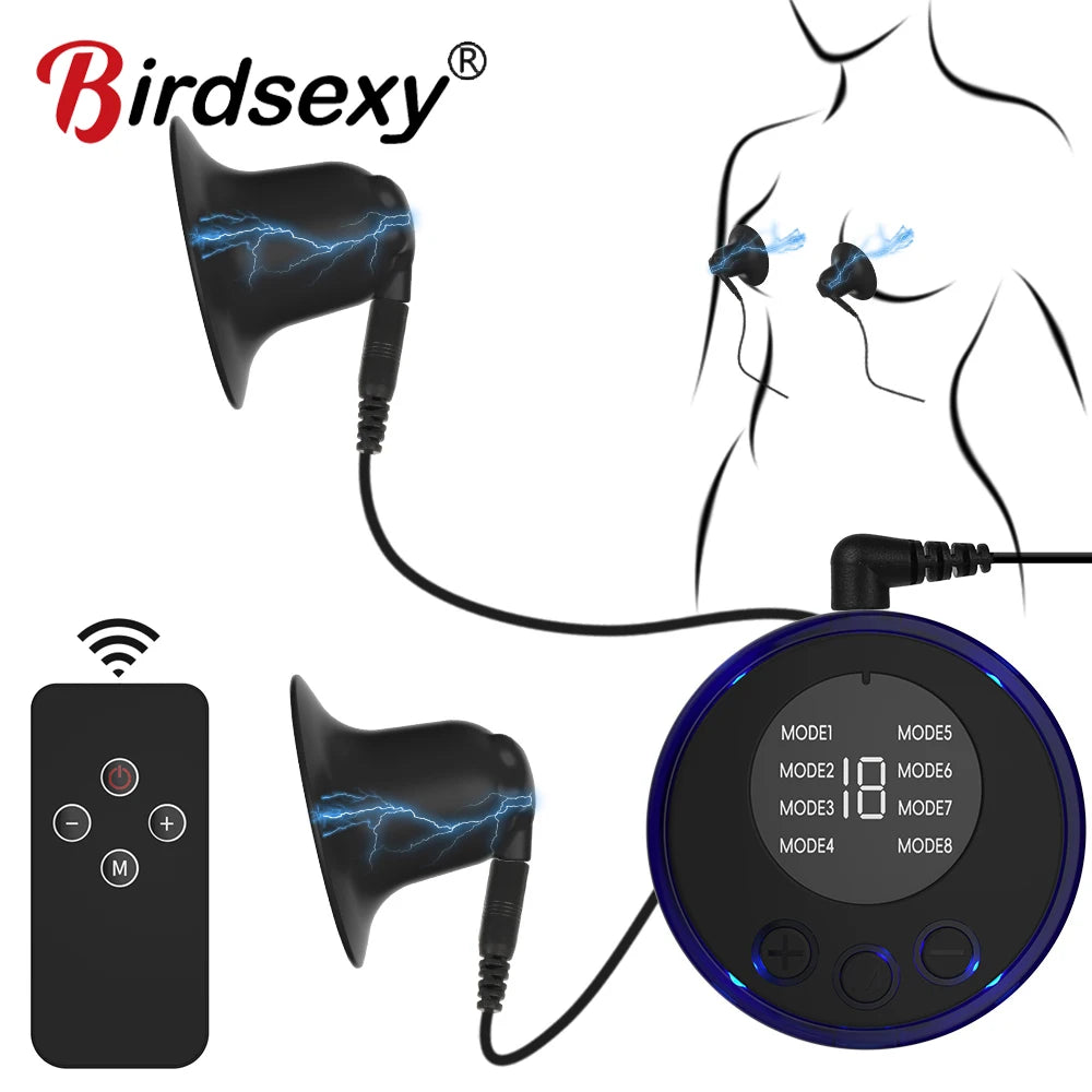 Electric Shock Nipple Clamps – Metal Breast & Clitoris Stimulator Clips for BDSM Bondage Massage (18+)