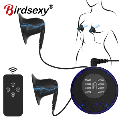 Electric Shock Nipple Clamps – Metal Breast & Clitoris Stimulator Clips for BDSM Bondage Massage (18+)