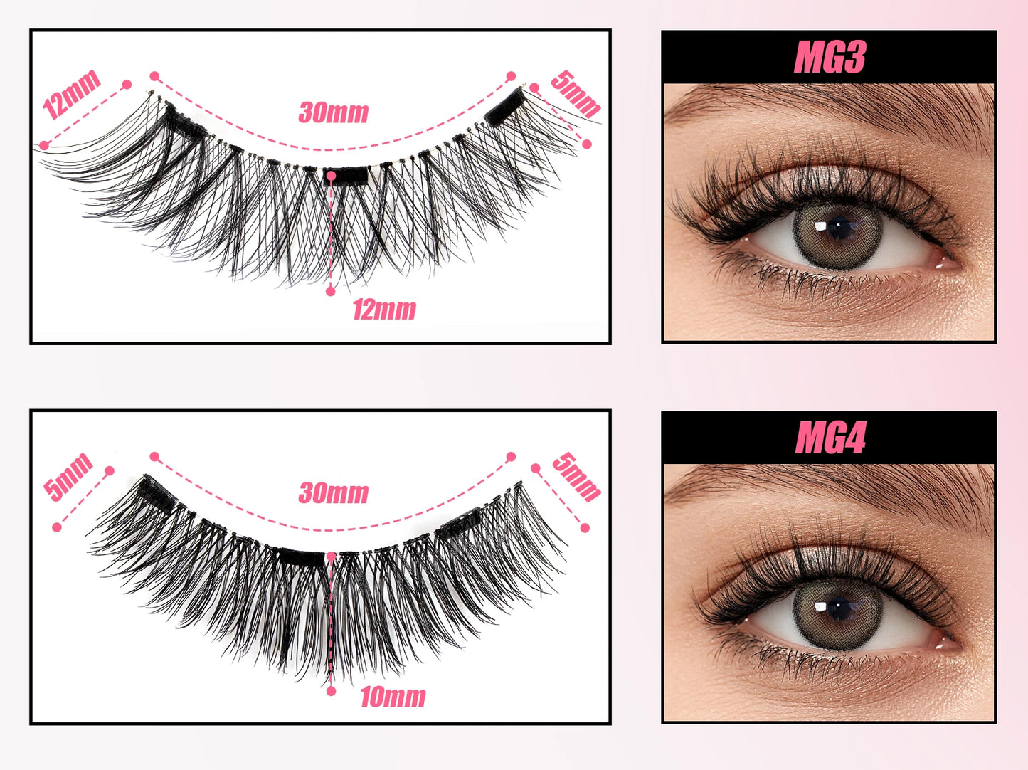 Vipuda Magnetic Eyelashes – Reusable Thick False Lashes with Magnets & Tweezer, Soft Eyelash Extensions