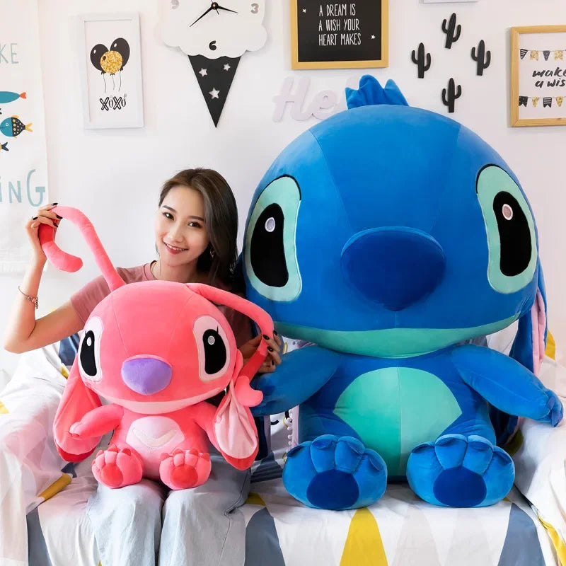 20-60cm Giant Lilo & Stitch Plush – Cartoon Stuffed Anime Toys, Pendant Pillow for Kids Birthday Gift