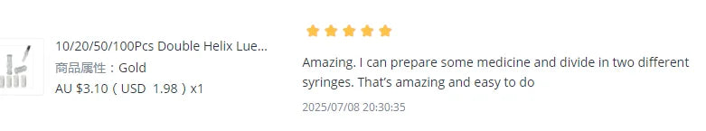 Double Helix Luer Syringe Connector – Sterile Transparent PP Pneumatic Parts, Leak-Proof Drug Guide Device (10/20/50/100pcs)