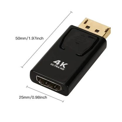 DP to HDTV 4K Adapter – DisplayPort Male to HDMI Female Video & Audio Converter for Computer, Laptop, TV