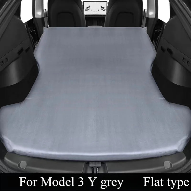 Tesla Model 3 & Model Y Inflatable Car Bed – Suede Fabric Travel Air Mattress for Camping (2017-2024)
