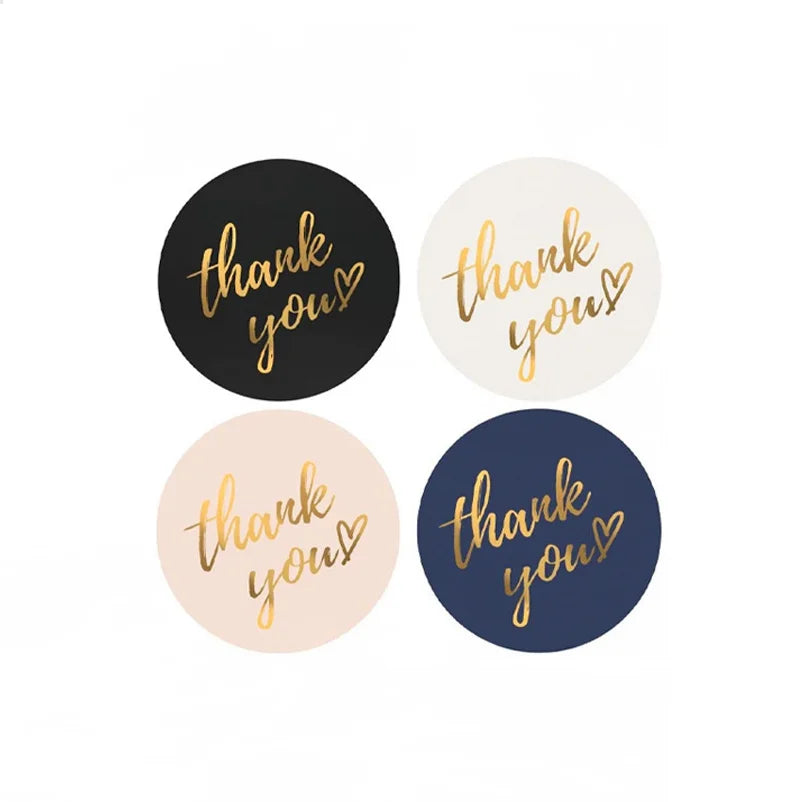 50-500pcs 1-Inch Blue Thank You Stickers – Envelope Sealing Labels for Handmade, Wedding, Gift Decoration, Stationery Supplies