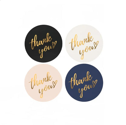 50-500pcs 1-Inch Blue Thank You Stickers – Envelope Sealing Labels for Handmade, Wedding, Gift Decoration, Stationery Supplies