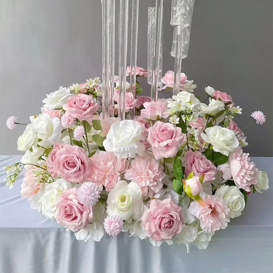 60cm Artificial Flower Wreath – Wedding Table Centerpiece & Backdrop Decoration