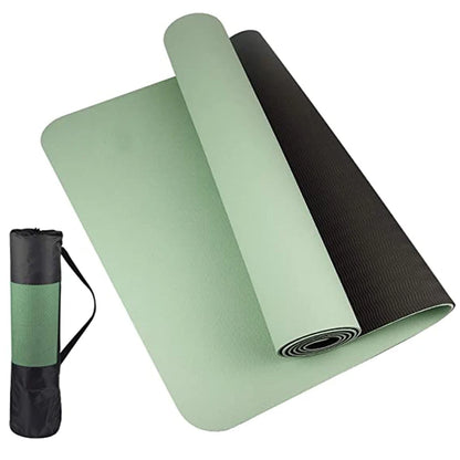 Thick Two-Color Non-Slip TPE Yoga Mat – High-Quality, Odorless Fitness Mat 180x57cm for Home Workouts