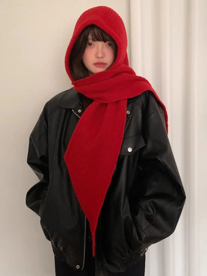 Autumn & Winter Hat and Scarf Set – Wool Knit Earmuffs, Fashionable Neck Warmer for Women