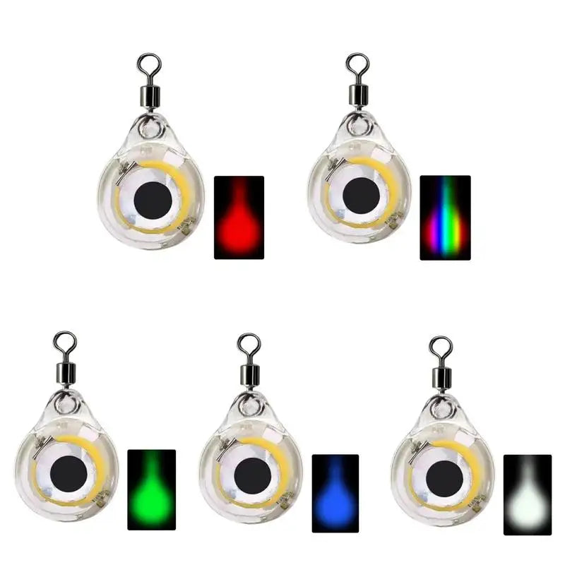Eye Shape LED Deep Drop Underwater Fishing Lure Light - Mini Attractor Bait for Luminous Fish Lamp