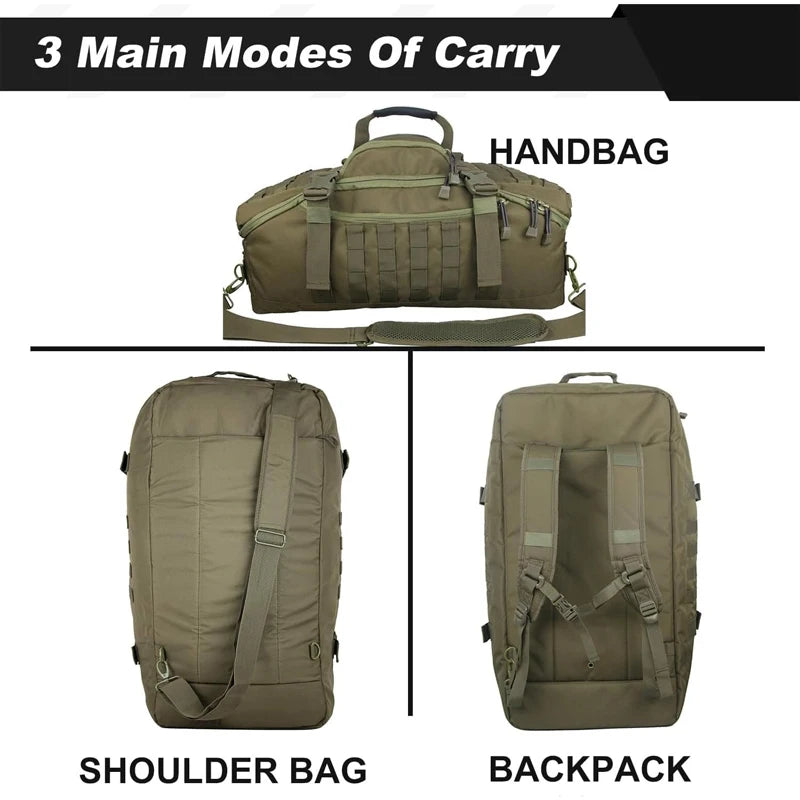 LQARMY Tactical Military Backpack – 30L/45L/80L 3-in-1 Gym, Camping, Travel Bag