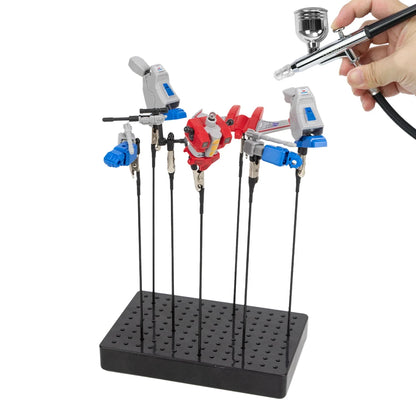 Model Painting Stand Base Holder with 20 Magnetic Alligator Clips & Flexible Sticks Set for Airbrush Crafting