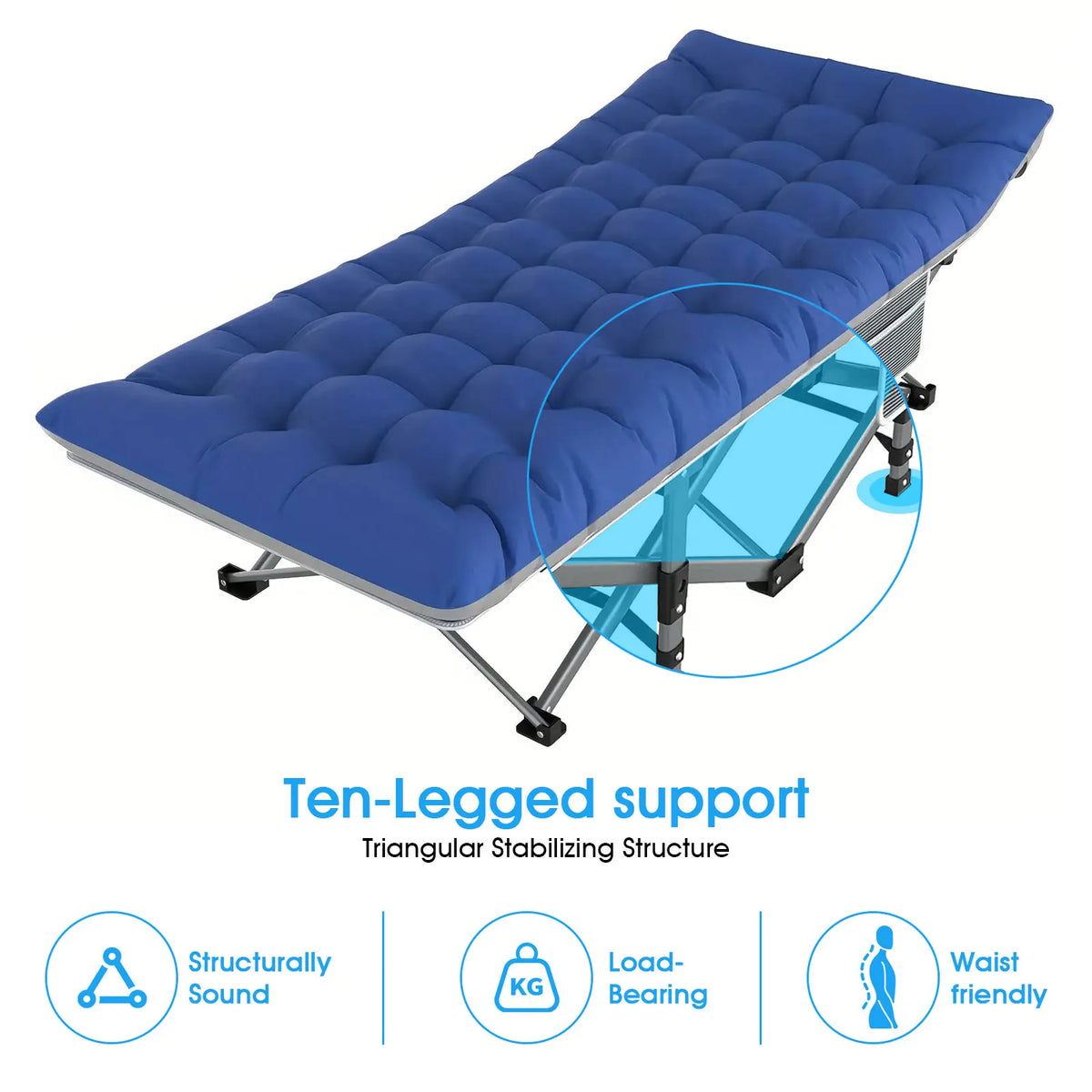Folding Camping Cot – Portable Heavy Duty Outdoor Bed for Adults, Beac ...