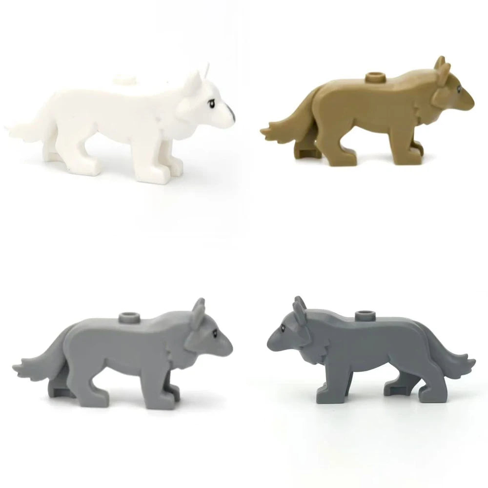 MOC Animal Scene Building Blocks – Zoo & Wildlife DIY Toy Bricks with Ducks, Cats, Dogs, Penguins, Eagles, Wolves, Bears, Deer, Sharks, Snakes, Mice, Sheep (K055)