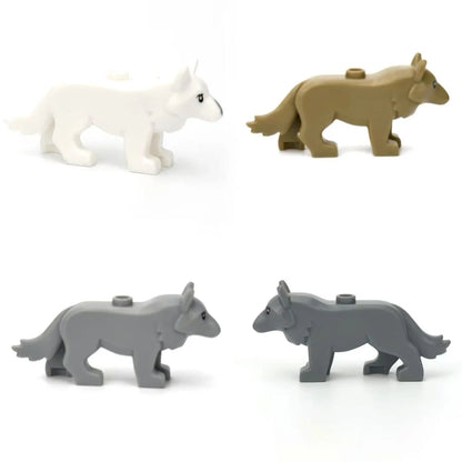 MOC Animal Scene Building Blocks – Zoo & Wildlife DIY Toy Bricks with Ducks, Cats, Dogs, Penguins, Eagles, Wolves, Bears, Deer, Sharks, Snakes, Mice, Sheep (K055)