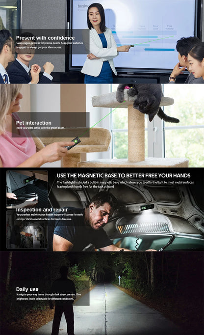 Wurkkos HD01 Multi-Function Rechargeable Flashlight – 1200LM Flat Torch with Green, White, RGB Side Light, IP65 Waterproof