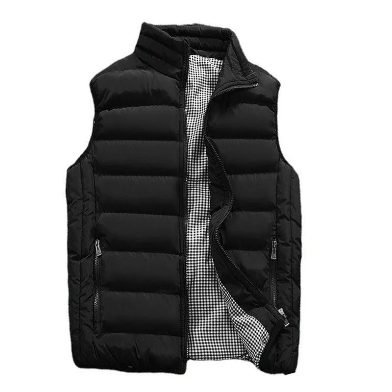 Men's Windproof Vest - Sleeveless Winter Jacket, Warm Cotton Down Waistcoat, Thick Casual Coat for Men