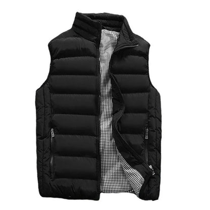 Men's Windproof Vest - Sleeveless Winter Jacket, Warm Cotton Down Waistcoat, Thick Casual Coat for Men