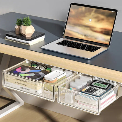 Invisible Pull-Out Storage Box – Large-Capacity Hanging Under-Desk Drawer Shelf Organizer
