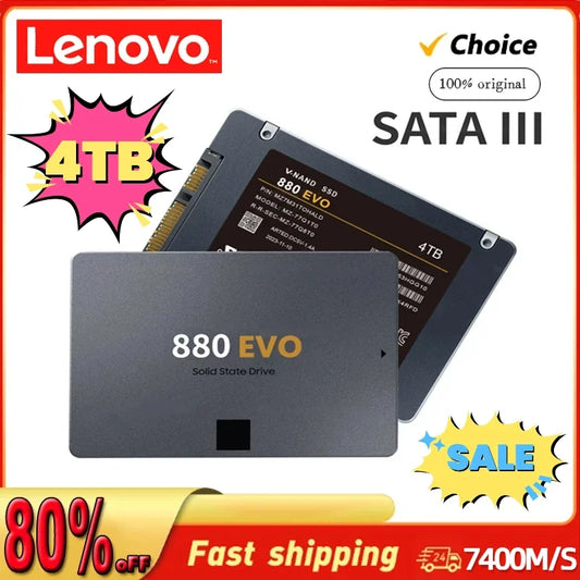Lenovo 880 EVO SSD 1TB/2TB/4TB – Internal Solid State Drive SATA 3.0 for Laptop, Desktop, PC, PS4 & PS5