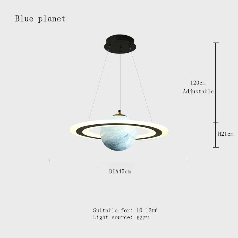 Acrylic Planet Pendant Lamp – Space Star Hanging Light for Living Room, Bedroom, Kitchen & Kids Room, E27 Bulb Compatible