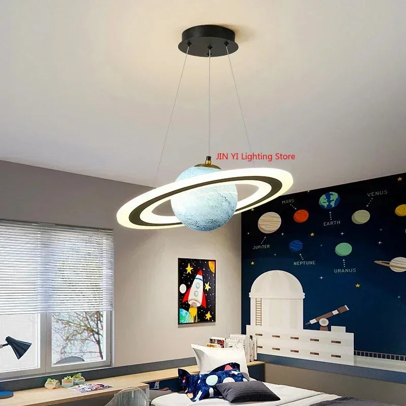 Acrylic Planet Pendant Lamp – Space Star Hanging Light for Living Room, Bedroom, Kitchen & Kids Room, E27 Bulb Compatible