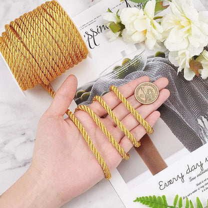 5MM Twisted Cord Rope Trim – Decorative Polyester Handmade Cording for Sewing, Crafts, Upholstery & Home Decor, 5m