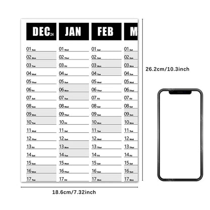 2024-2025 Kawaii Wall Calendar Planner – Large Schedule Organizer, To-Do List, Target Tracker, Office Supplies