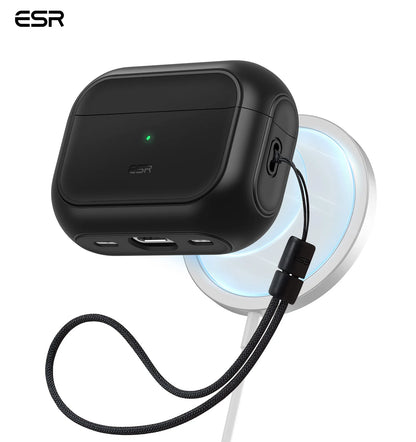 ESR AirPods Pro 2 Case with Lanyard – MagSafe Compatible Cover for AirPods Pro (2023/2022/2019) with USB-C/Lightning Cable