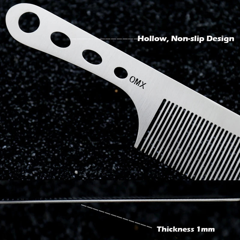Brainbow Titanium Steel Hair Comb – Professional Anti-Static Salon Hairdressing Brush for Men