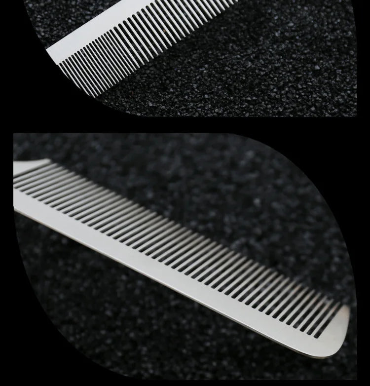 Brainbow Titanium Steel Hair Comb – Professional Anti-Static Salon Hairdressing Brush for Men