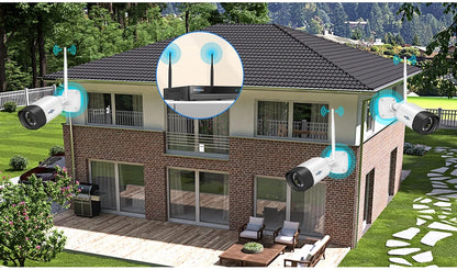 Hiseeu 10CH 5MP WiFi Security Camera System — H.265 NVR with Color Night Vision, Human Motion Detection & 2-Way Audio Outdoor Cameras