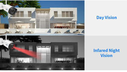 Hiseeu 10CH 5MP WiFi Security Camera System — H.265 NVR with Color Night Vision, Human Motion Detection & 2-Way Audio Outdoor Cameras