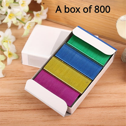1000pcs Colorful Stapler Set - Universal Office Supplies for Document and Book Stapling, Made of Durable Metal Materials