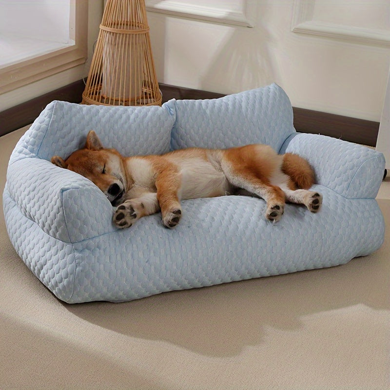 Breathable Ice Silk Pet Sofa Bed for Cats - Removable Polyester Cover, Ideal for Spring / Summer Comfort