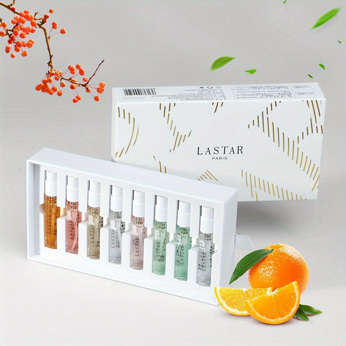 LASTAR Women's Spray Perfume Set - 8-Piece Gift Box, Long-Lasting Fragrances of Fresh Flowers, Fruit, Citrus and Wood