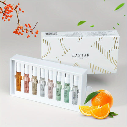 LASTAR Women's Spray Perfume Set - 8-Piece Gift Box, Long-Lasting Fragrances of Fresh Flowers, Fruit, Citrus and Wood