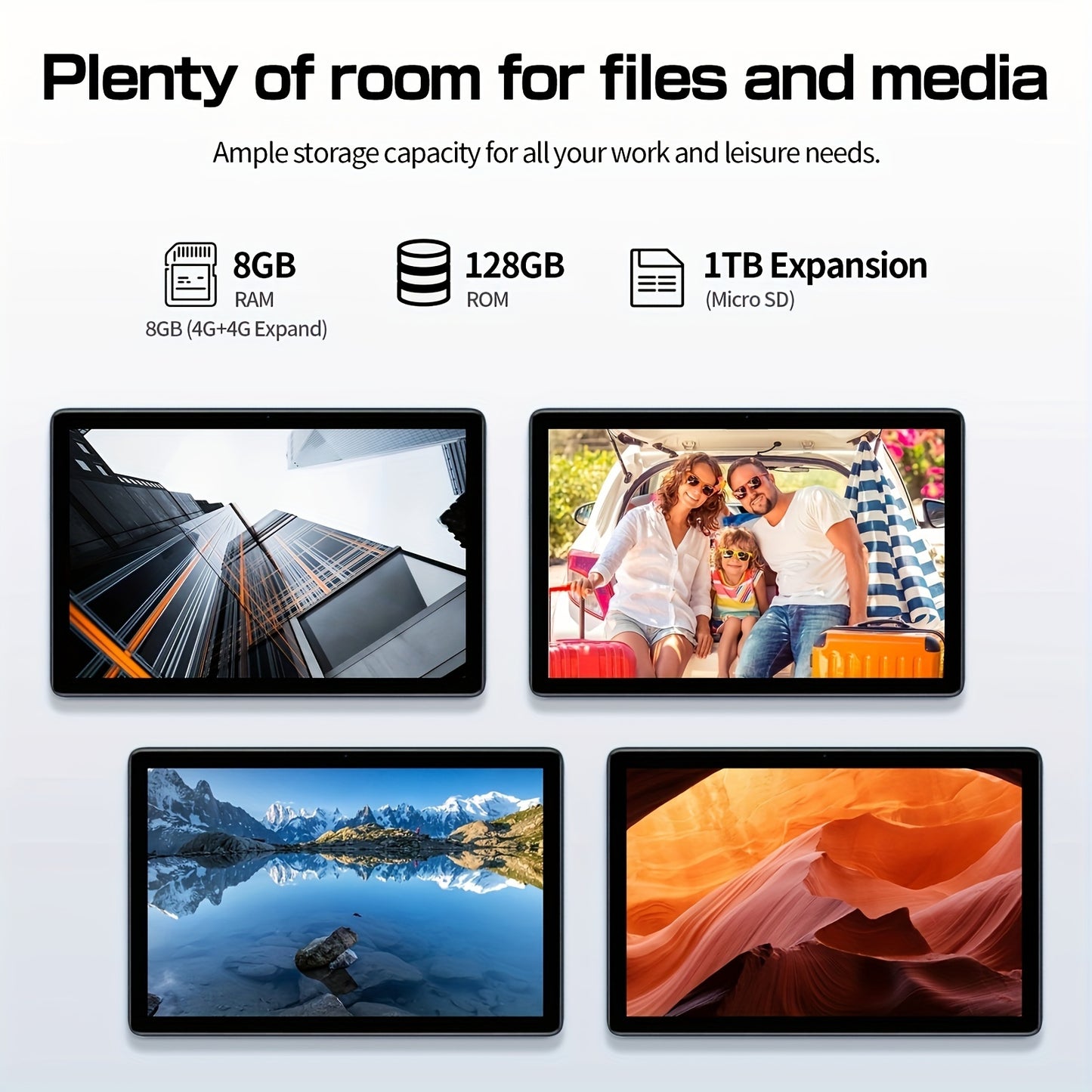 PRITOM 10.1" 2-in-1 Android 14 Tablet - Includes Keyboard, Mouse, Protective Case, Stylus, 128GB ROM, 4GB+4GB RAM, 8MP Dual Camera, 8-Core Processor, 8000mAh Battery, 1280x800 IPS HD Display, Wi-Fi