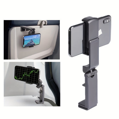 Foldable Travel Phone Stand – Airplane Seat Mount Holder, Adjustable & Rotatable, Portable, Compact, Space-Saving Design for Train, Flight, Desk
