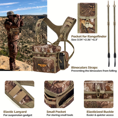 New View Camo Chest Bag with Tassel Detail - Durable Polyester, Ideal for Hunting and Fishing