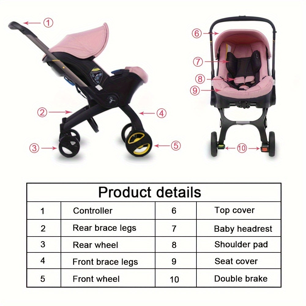 Multifunctional High Landscape Folding Baby Stroller - Ideal for Shopping, Outdoor & Indoor Use