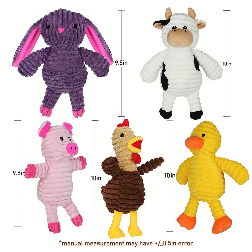 BenBen Dog Toys - Pack of 5 Plush Squeaky Toys for Small, Medium & Large Dogs, Stuffed Puppy Chew Toys, Cute Pet Gift Bundle