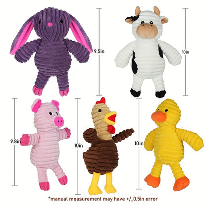 BenBen Dog Toys - Pack of 5 Plush Squeaky Toys for Small, Medium & Large Dogs, Stuffed Puppy Chew Toys, Cute Pet Gift Bundle