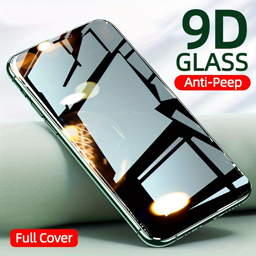 9D Tempered Glass Privacy Screen Protector for iPhone - Anti-Peep, Full Cover Glossy Screen Guard, Compatible with iPhone 7/8 Plus/X/XR/XS Max/11/12/14/15/16 Pro Max