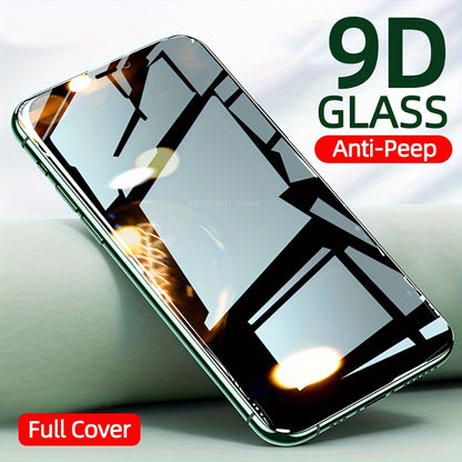 9D Tempered Glass Privacy Screen Protector for iPhone - Anti-Peep, Full Cover Glossy Screen Guard, Compatible with iPhone 7/8 Plus/X/XR/XS Max/11/12/14/15/16 Pro Max