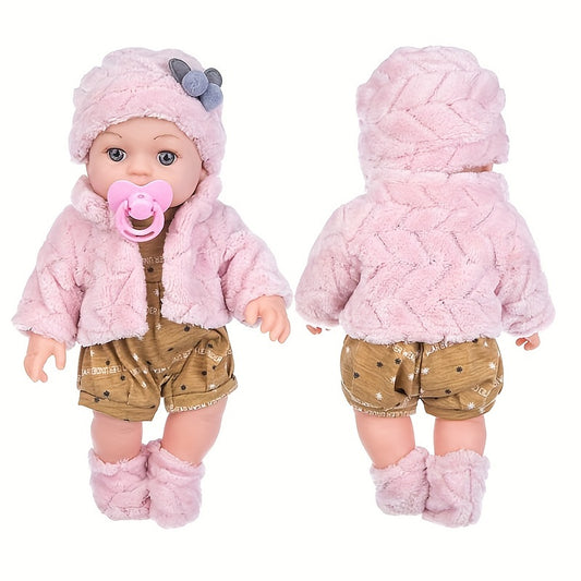 30cm/12inch Reborn Baby Doll - Realistic Doll with Hat, Socks, and Pacifier, Perfect Festival Gift