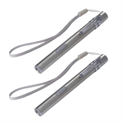 2PCS High Lumen USB Rechargeable Mini LED Flashlight - Portable Pen Light for Outdoor & Emergency Use